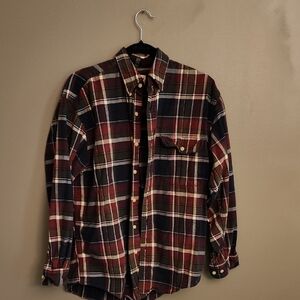 Eddie Bauer Men's Plaid Shirt - Red and Navy Blue